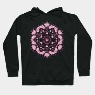 Elegant Floral Mandala Pink Flowers Hoodie